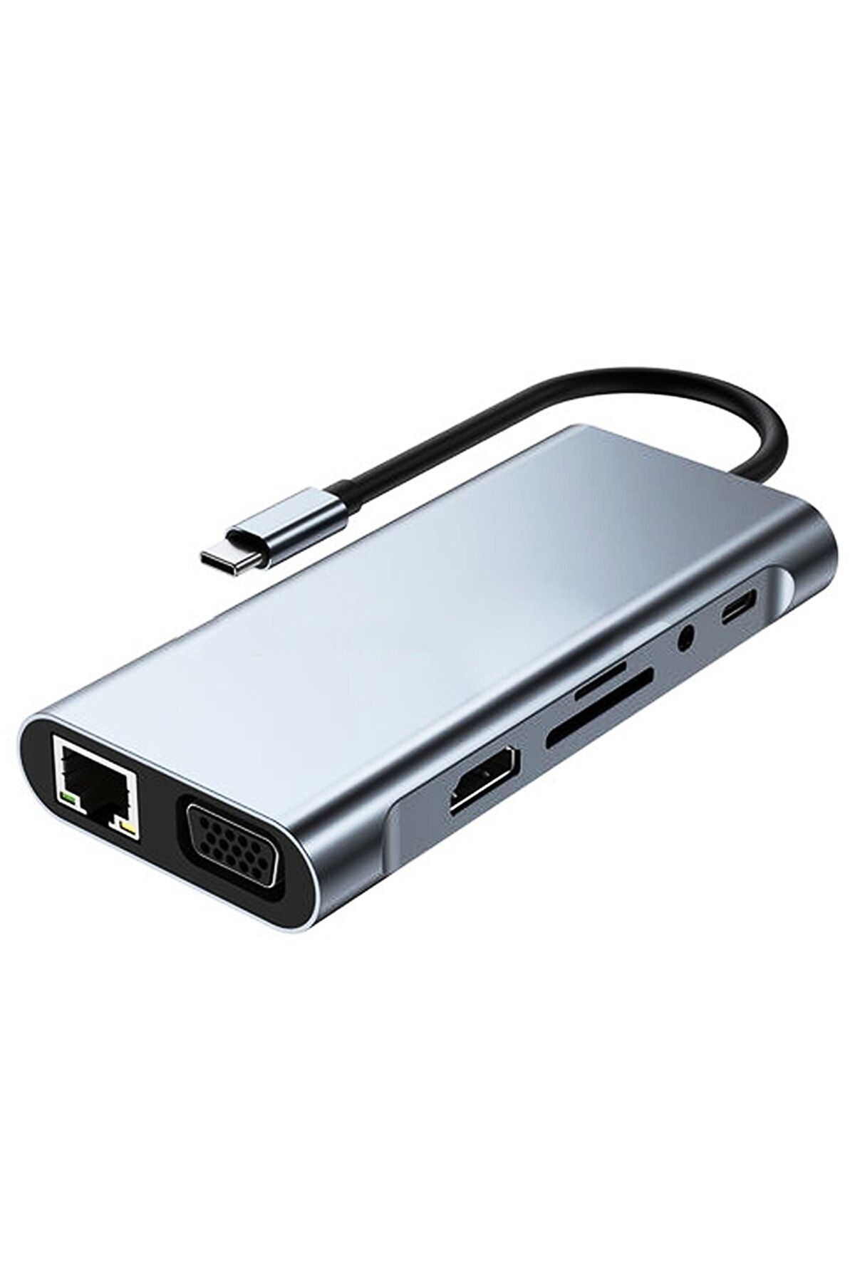Dynego-11 In 1 Type-C To Usb Hub Port Adapter HDMI 4x Usb Lan Vga SD Card Converter Multiplexer 2