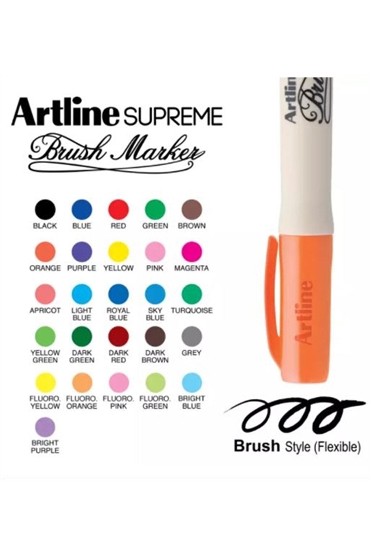 artline Supreme Brush Marker F. Orange 4549441011542