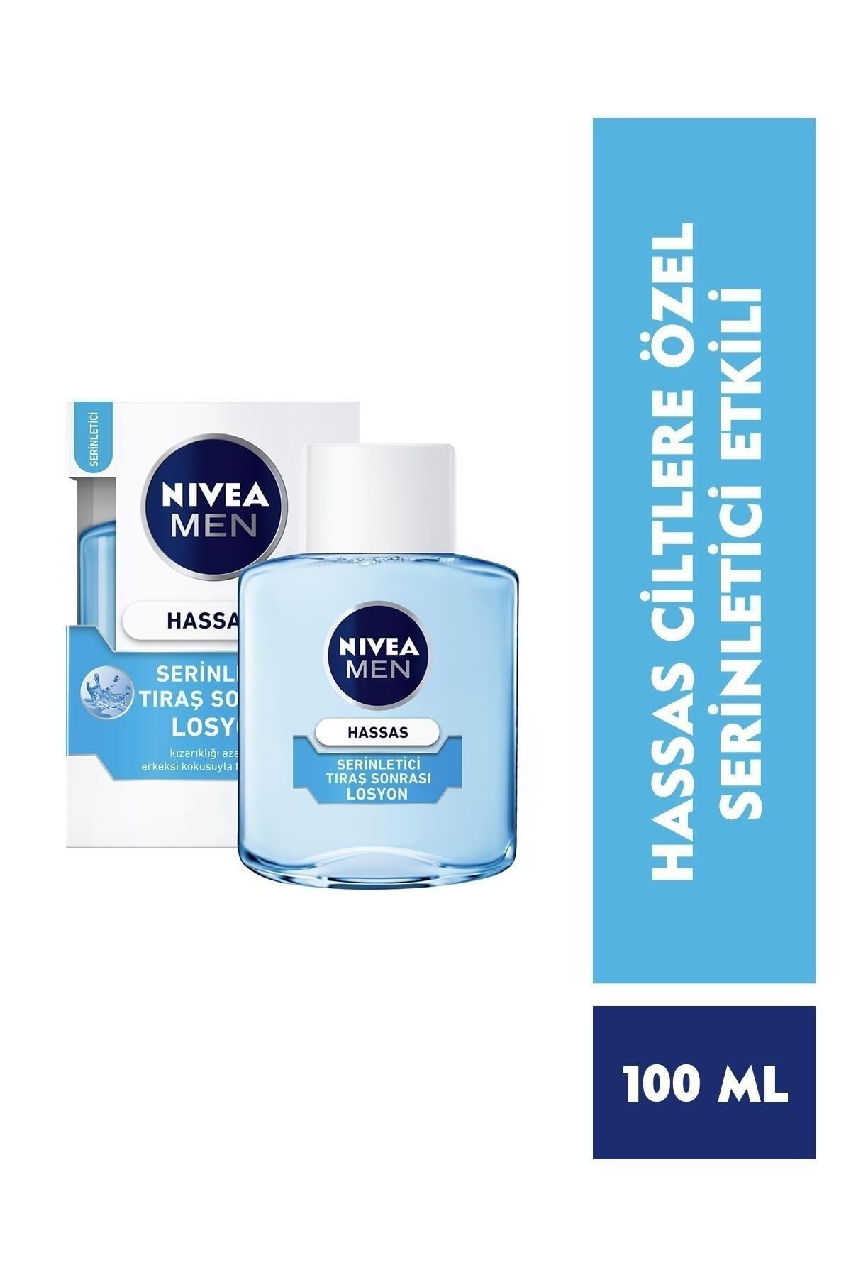 NIVEA Men Hassas Serinletici Tıraş Sonrası Losyon 100ml, Hassas Ciltler,alkolsüz Formül, Hızlı Emilir