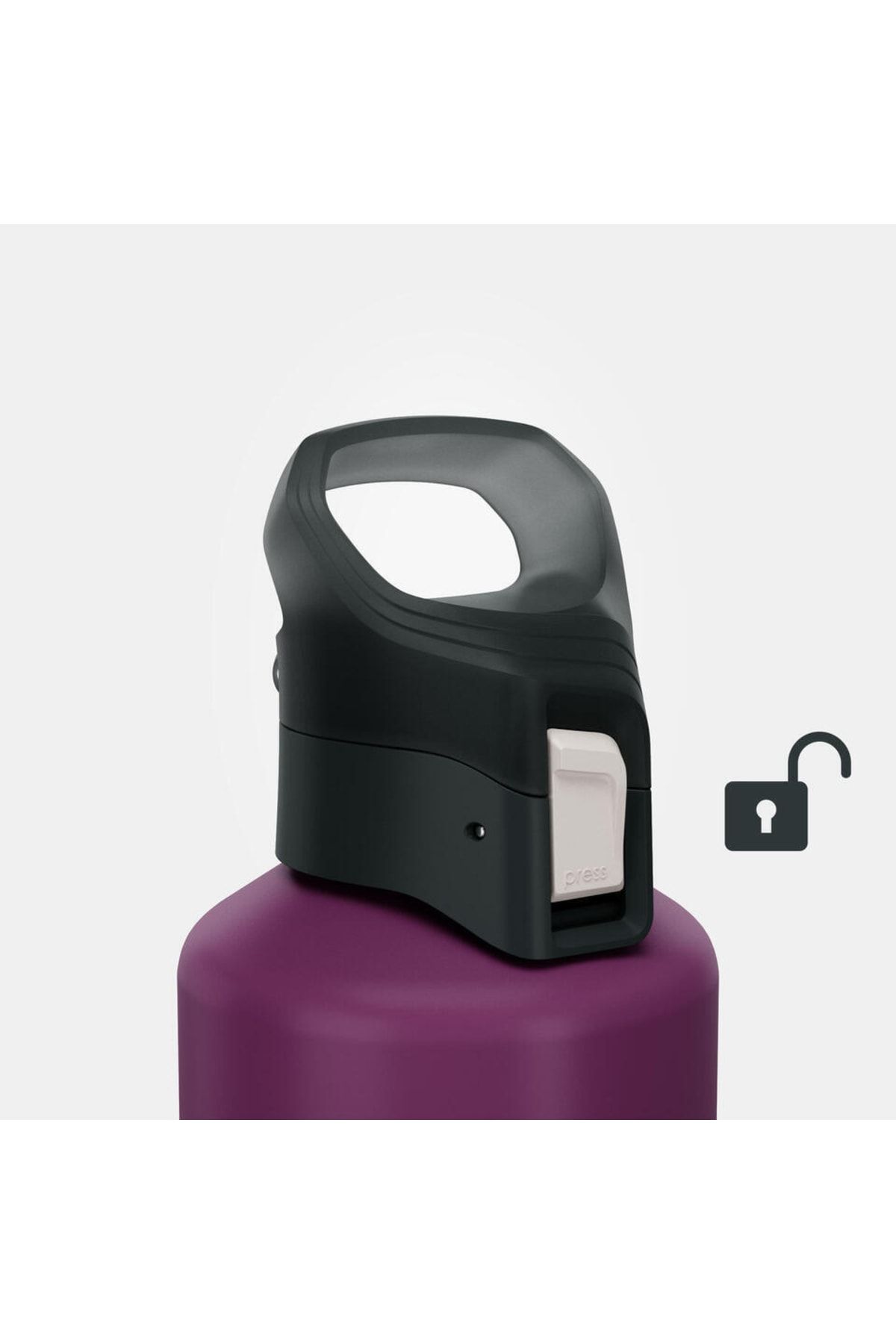 قمقمه ورزشی بنفش 1 لیتر آلومینیوم در فضای باز فاتارا MH500 فلزی Decathlon
