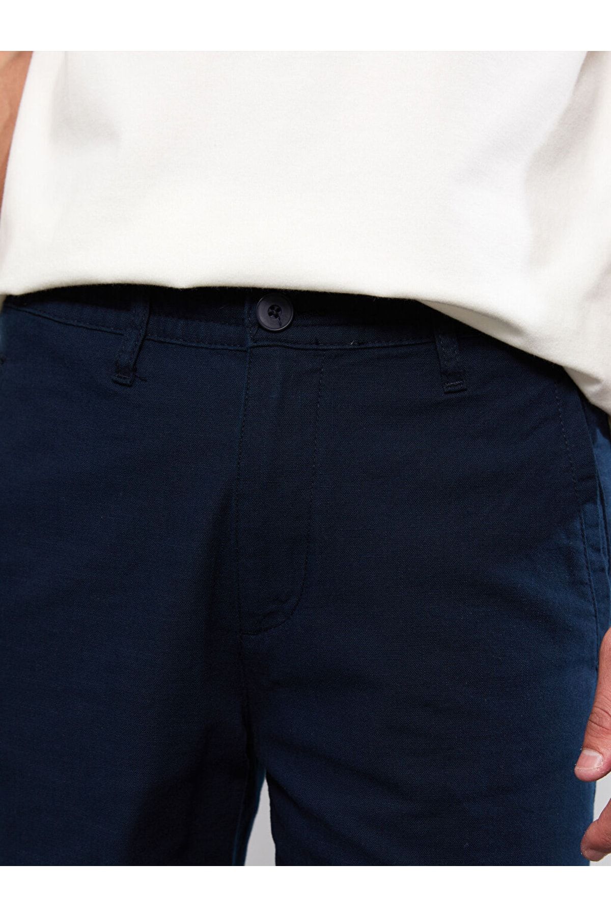 LC Waikiki-Standard Pattern Linen Men's Shorts 4