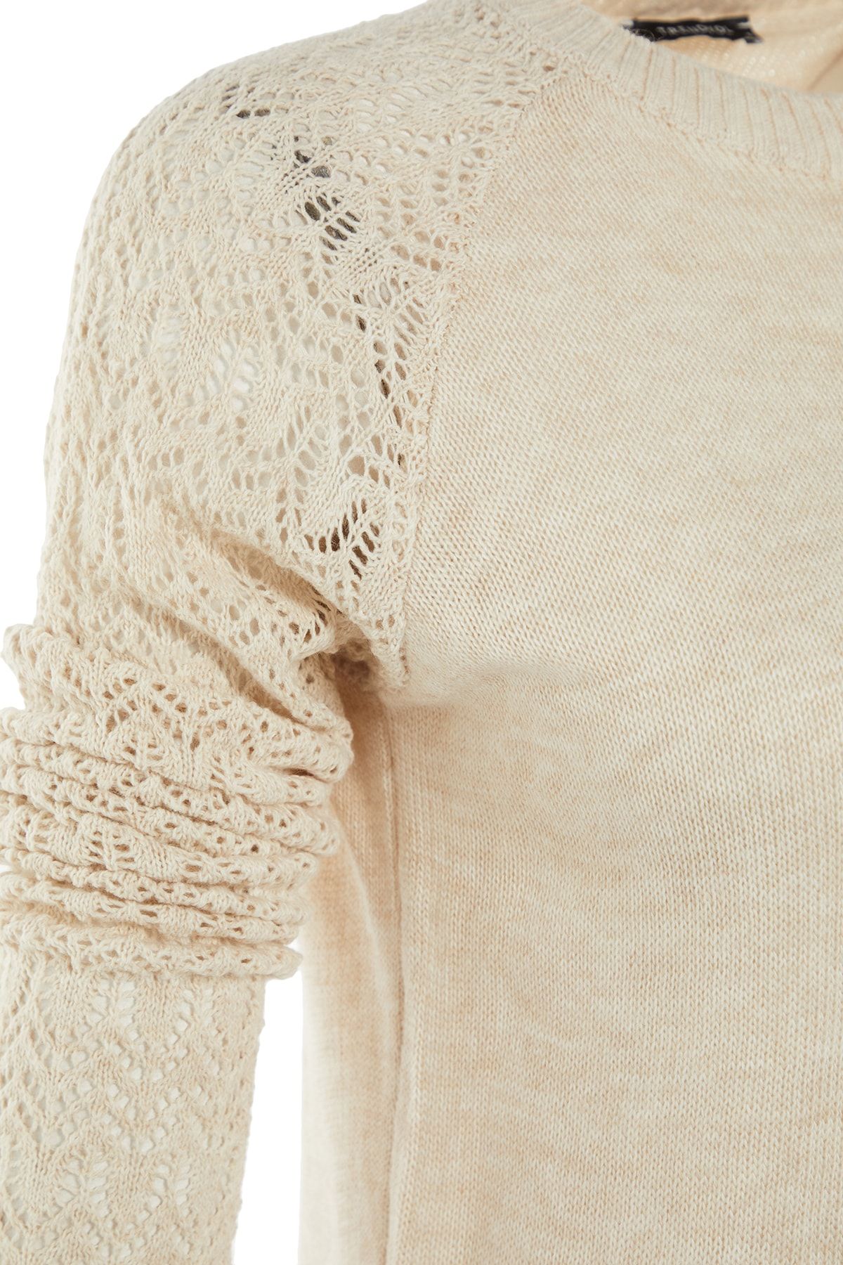 Trendyol Collection Pullover Beige Regular Fit Fast ausverkauft