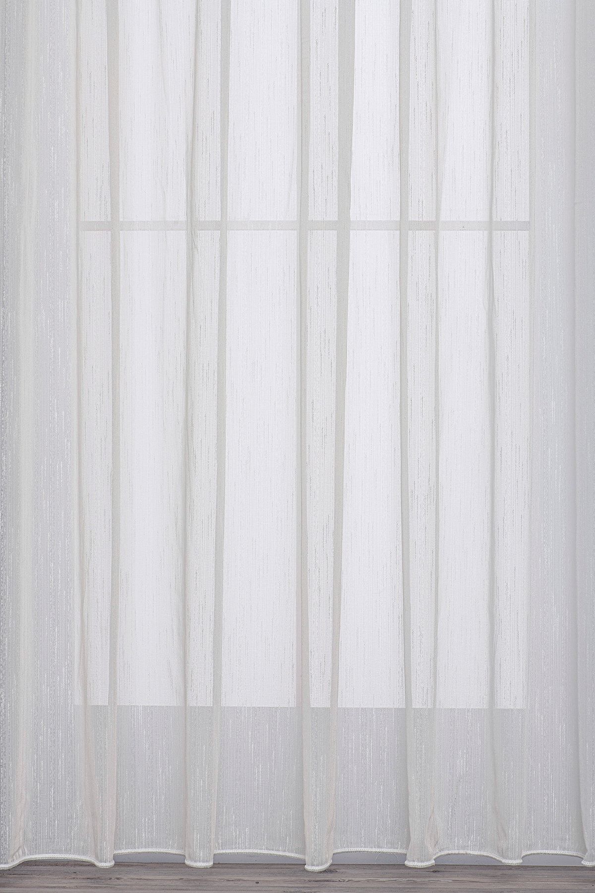 Gauze Fabric Design-Ecru Linen Textured Plain Tulle Curtain Does Not Want Ironing 4