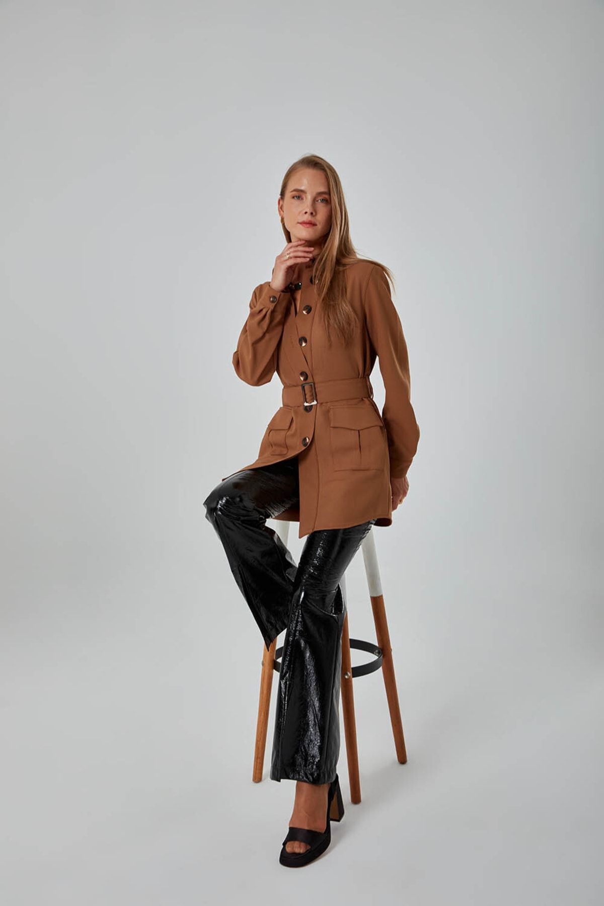 Mizalle Torba Cepli Camel Ceket