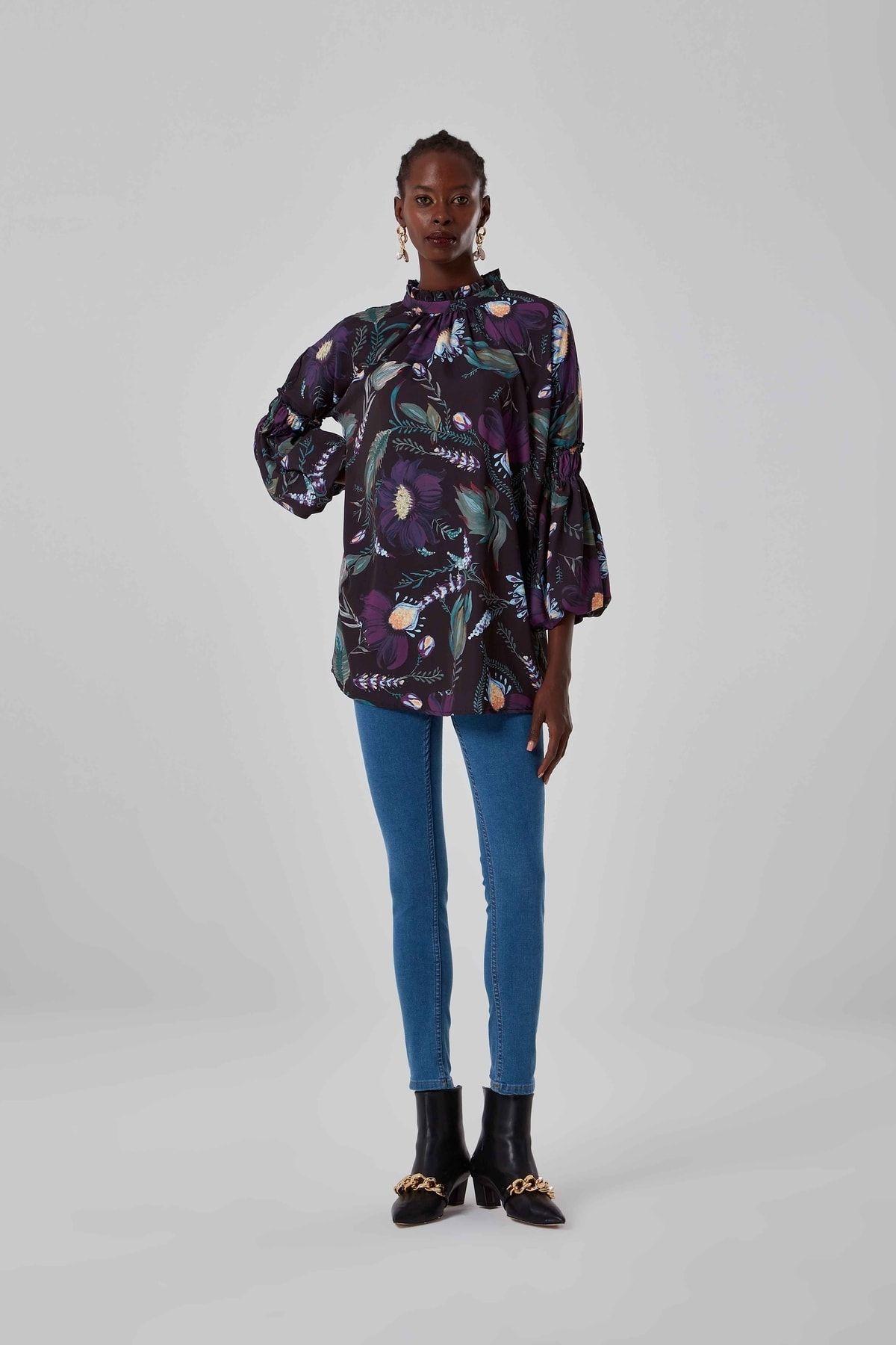 Mizalle Bluse Mehrfarbig Regular Fit