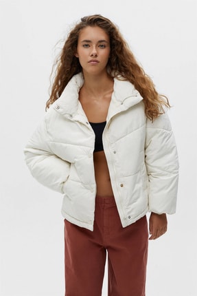 Pull & Bear Dik Yaka Şişme Mont