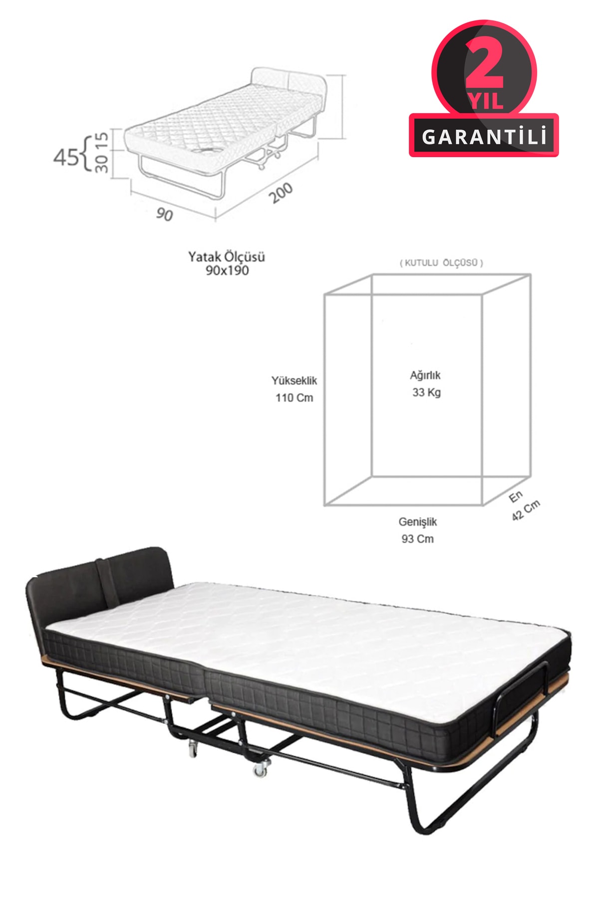 portatifyatak platin xl katlanir yatak karyola baslik 90x200 cm tek kisilik ek yatak fiyati yorumlari trendyol