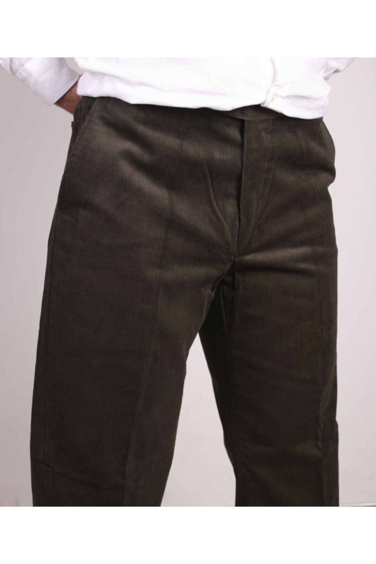 Bilgiçler Men's Brown Velvet Trousers - Trendyol