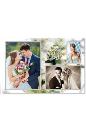 Gelin & Damat Ve Nişan & Düğün Konseptli Dekoratif Cam Fotoğraf Çerçevesi HCR233502