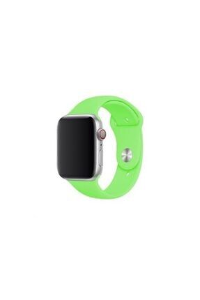 Apple Watch 38 - 40 Mm Spor Kordon Silikon Kayış Neon Yeşil blsmkordon35