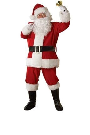 Yetişkin Noel Baba Kostümü Lüks Polar. Y839