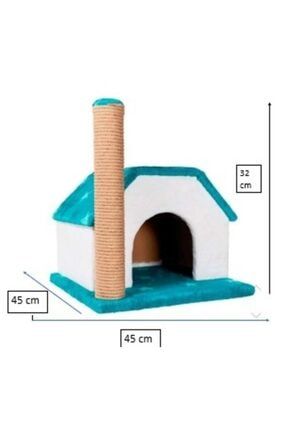 Tırmalamalı Ve Tırmanmalı Peluş Kaplama Kedi Oyun Evi 45cm X 66cm X 45cm CB3852