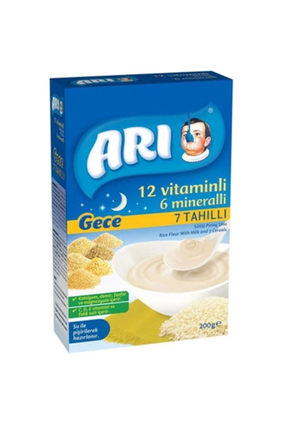 Arı Mama Gece 7 Tahıllı 12 Vitaminli 6 Mineralli 200gr X 2 Adet Arımama fotoğrafı 2 (önizleme)