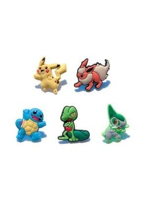 5 Adet Pokemon Crocs Terlik Süsleri Jıbbıtz Renkli Aksesuar Pk04 32823890416_5PCS_POKE04