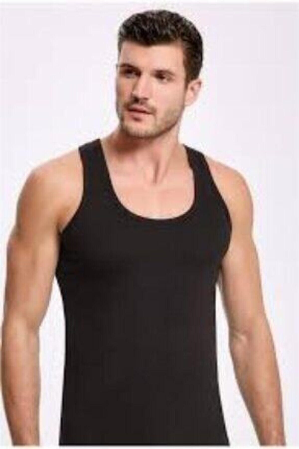 İlke Tricou Negru Din Bumbac 6 Piese Pentru Bărbați Masculin - 2XL