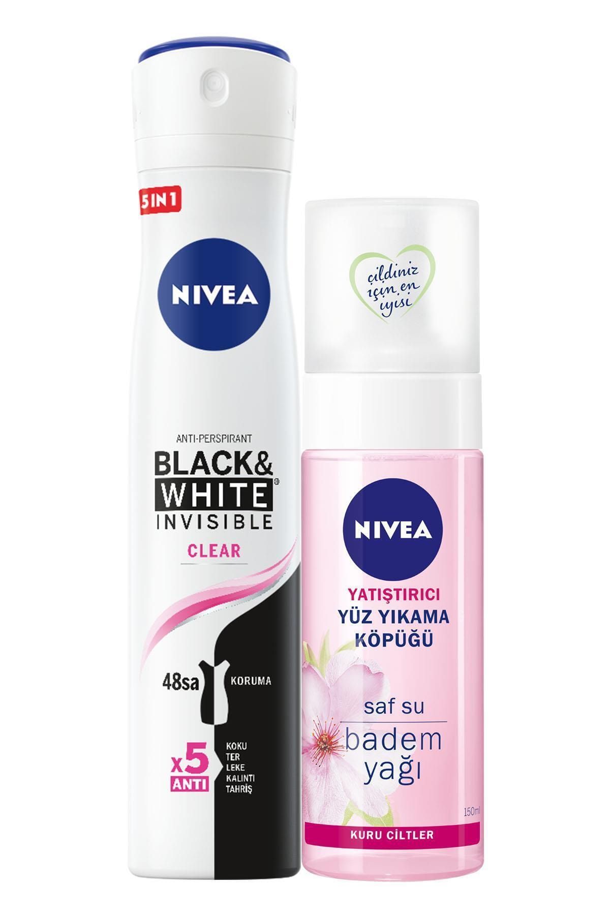 nivea nivea b w clear kadin deo sprey 200 ml yatistirici yuz yikama kopugu fiyati yorumlari trendyol