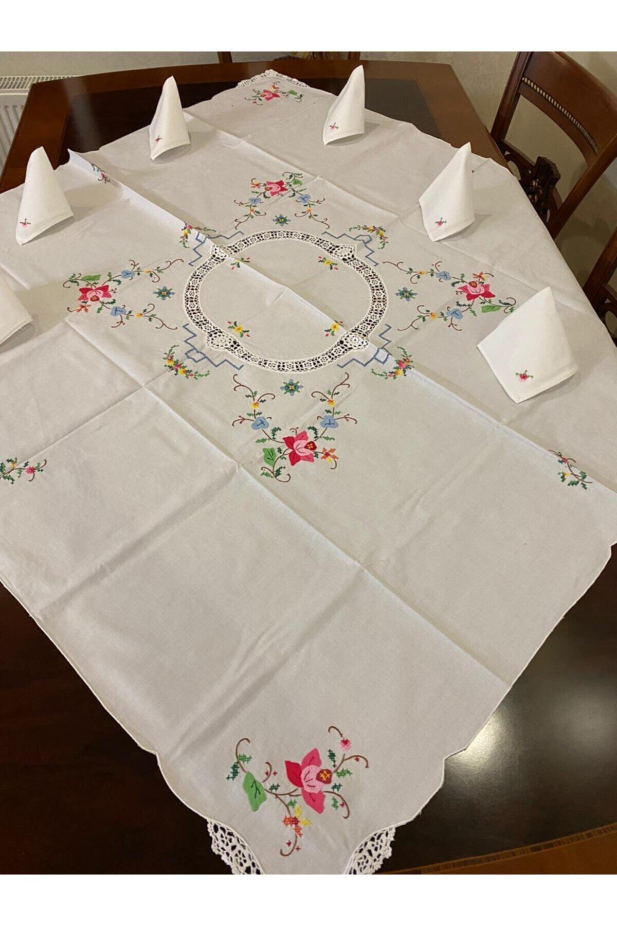 Antika Rahibe Kanavice Aplika 6 Kisilik Kare Masa Ortusu Fiyati Yorumlari Trendyol