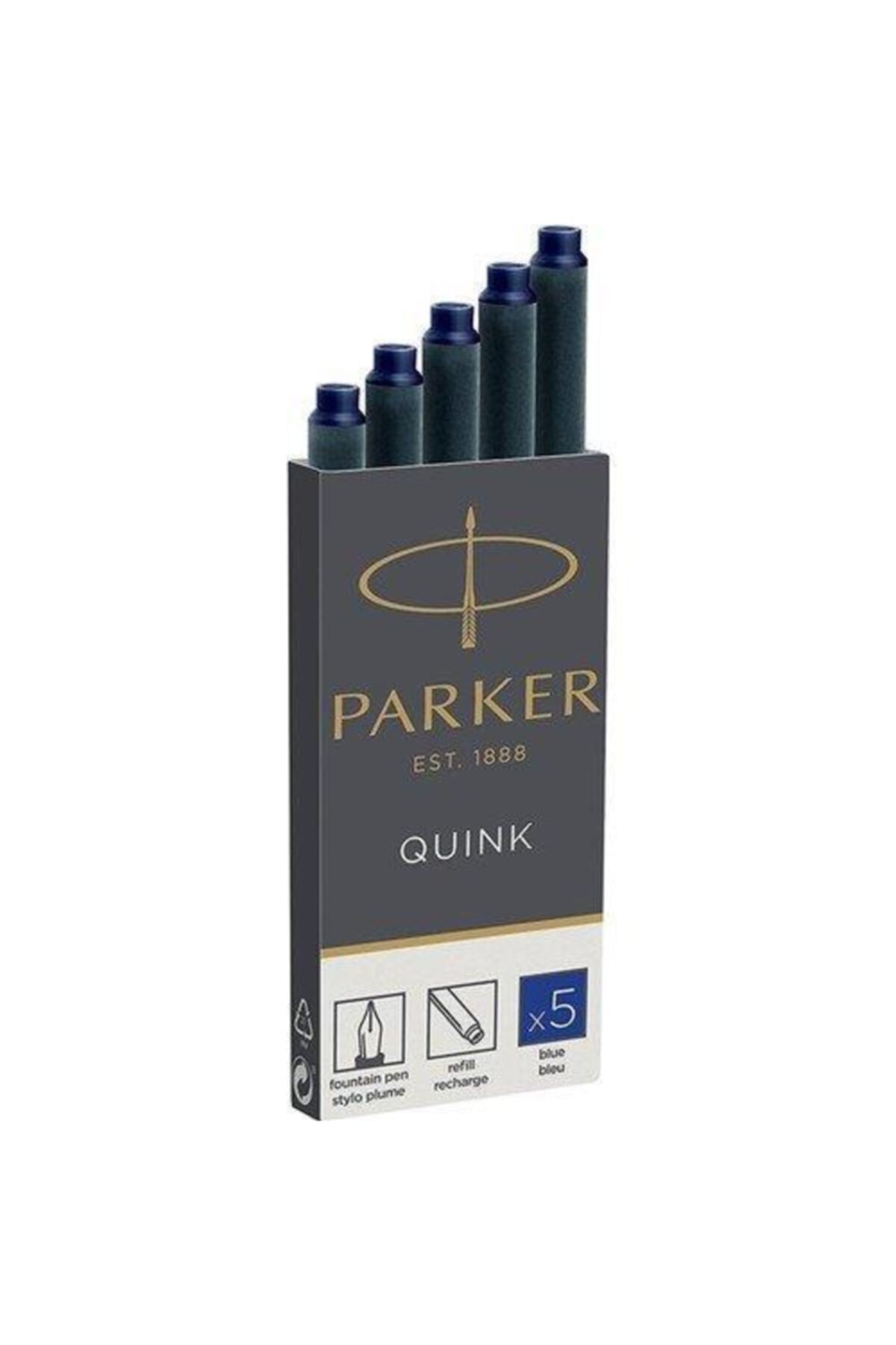 Parker Pk Quink Kartuş Mavi Renk 5'li Paket