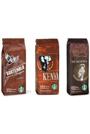 Guatemala Kenya Sumatra Filtre Kahve 3x250 gr 3 Paket French Press Için Çekilmiş 11334TSR
