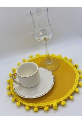Sarı Ponponlu Kahve Suplası SARI1111