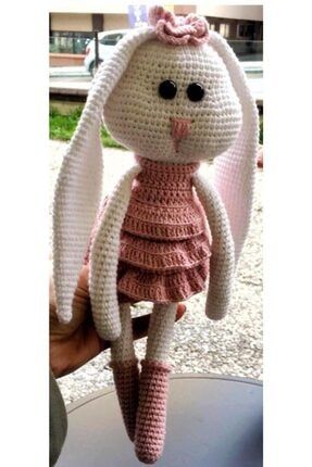 Amigurumi El Örmesi Yıkanabilir Elbiseli Tavşan Bebek