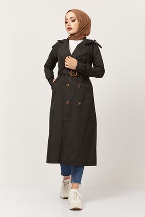 moda gulay cift dugme beli kemerli uzun trenckot fiyati yorumlari trendyol