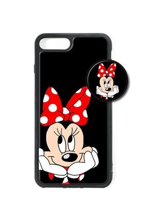 Iphone 8 Plus Popsocketli Kılıf Epoksi & Silikon Arka Kapak Mickey Mouse kpdm2226