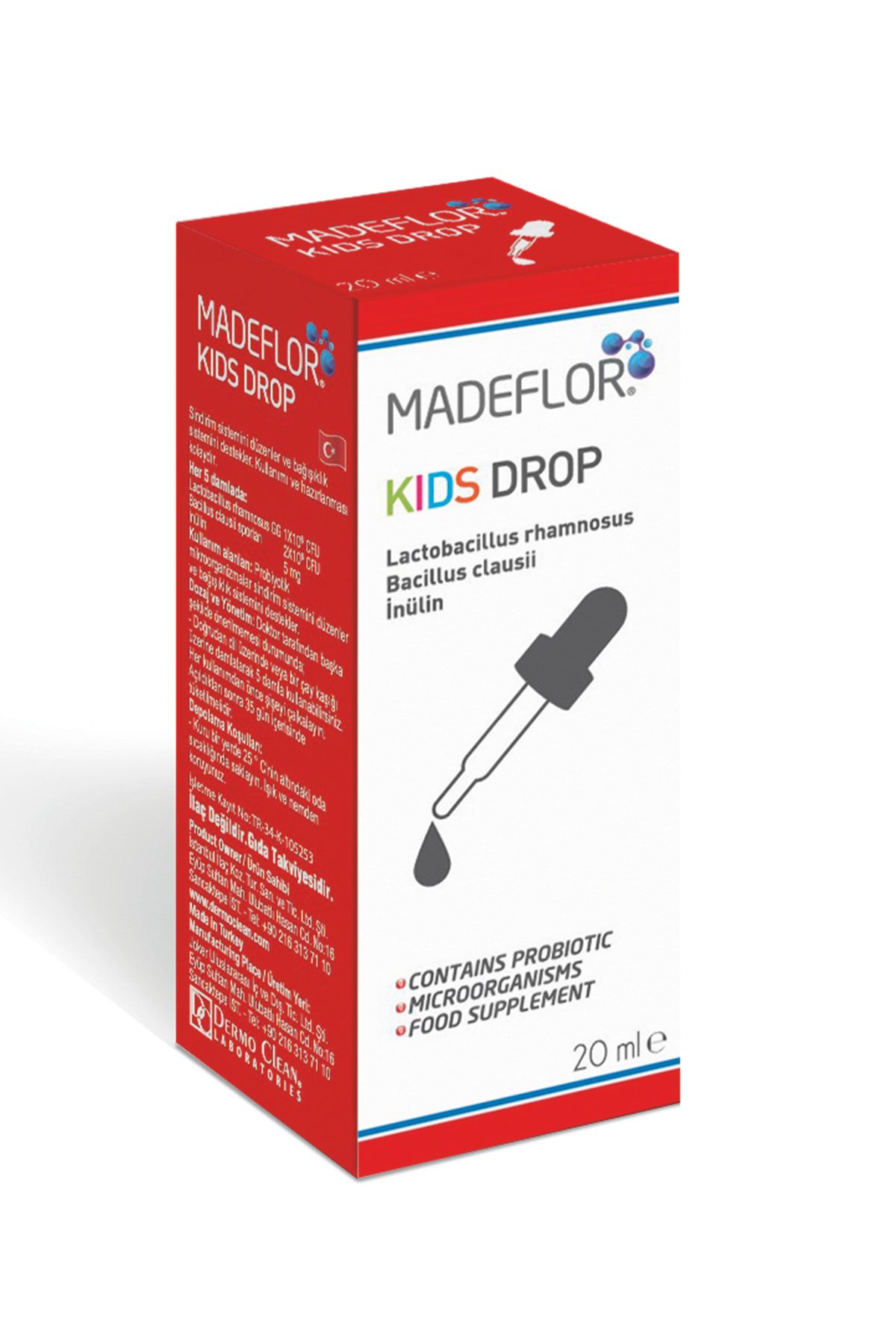 dermo clean madeflor drop probiyotik takviye edici gida 20 ml fiyati yorumlari trendyol