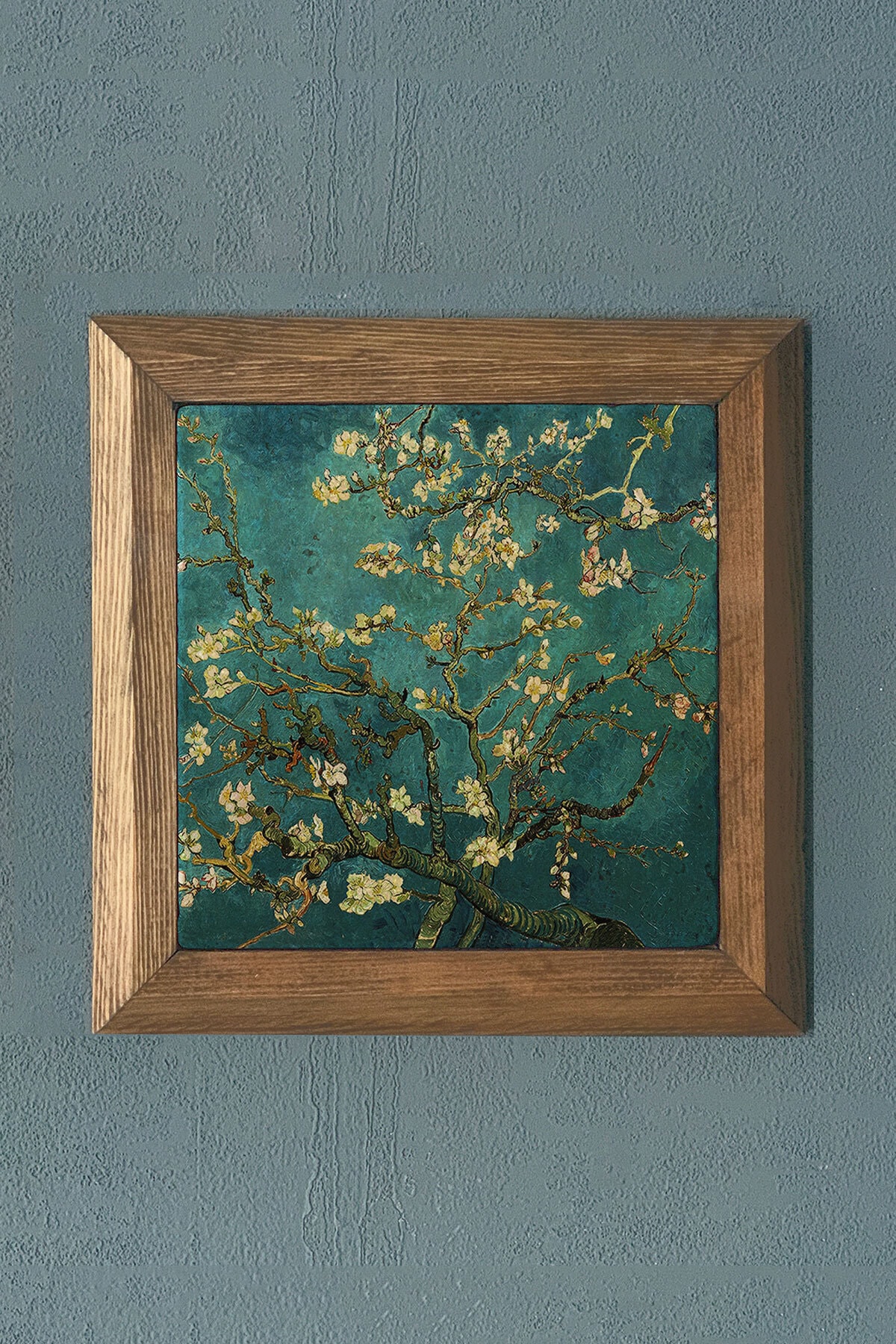 Oscar Stone Decor Vincent Van Gogh’un “almond Blossoms” Eserii-taş Tablo- 28x28 Cm