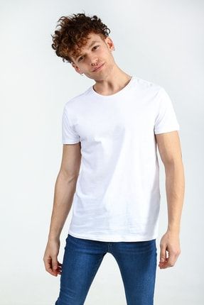 Beyaz Erkek Somon Spor Regular Kısa Kol T-shirt UCE143227A52 - RPT