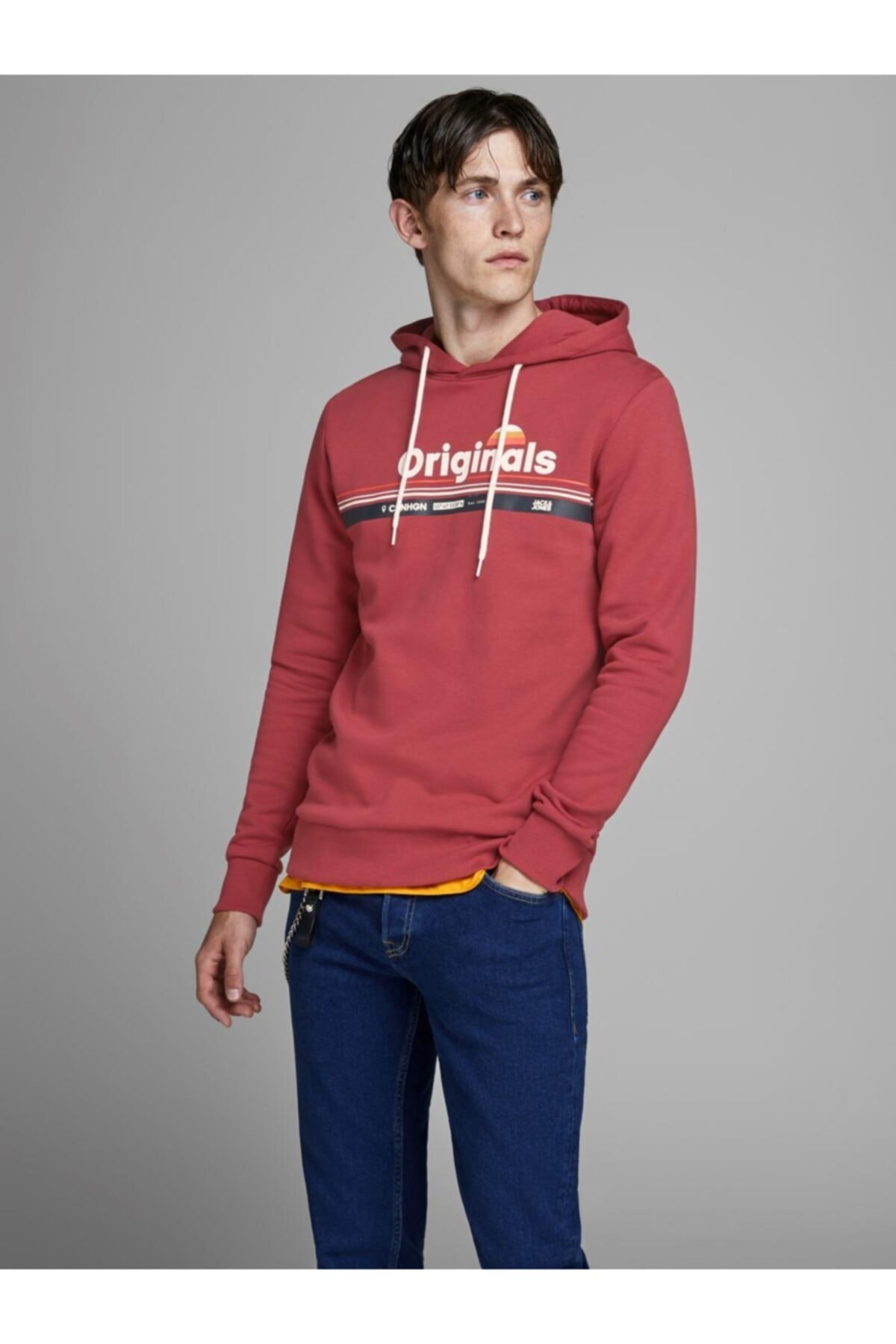سویشرت مردانه طرح دار بند دار | جک اند جونز Jack & Jones 12160123 - تصویر 2