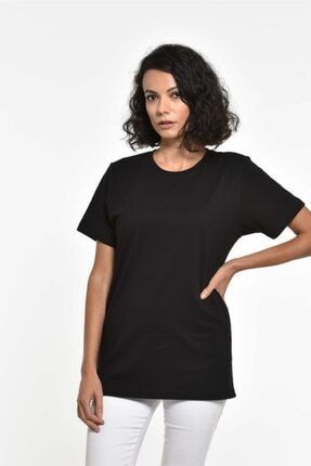 Baskısız Oversize Siyah T-shirt LMS-604