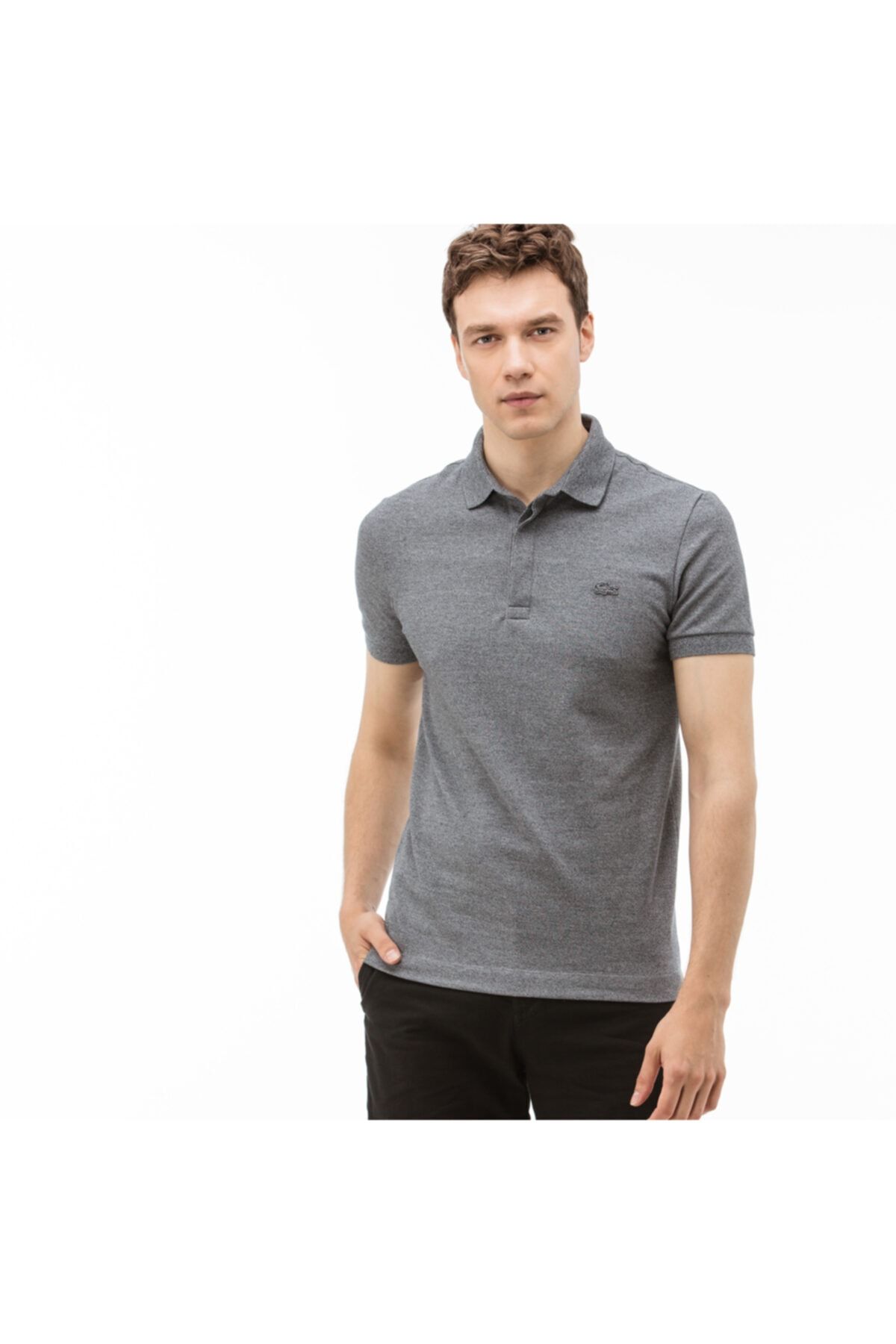 تی شرت یقه پولو صورتی مردانه چوگان خاکستری به طور منظم Lacoste
