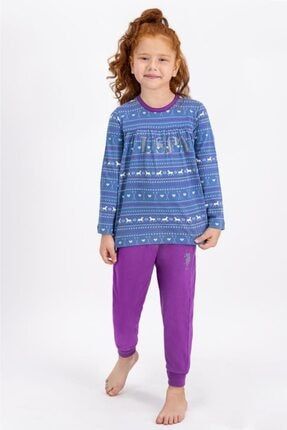 Kız Çocuk Mavi Pijama Takımı US739-C