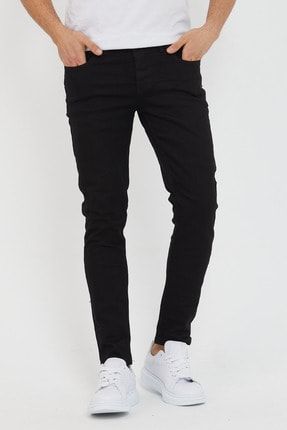 Erkek Siyah Renk Slim Fit Kot Pantolon 1409S