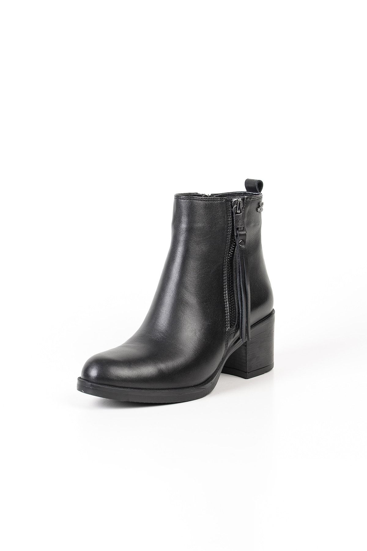 Venus 1950910 Women s Genuine Leather Medium Heel Fleece Coated Zipper Closure Ladies Stylish Daily Boots Trendyol