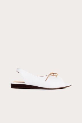 Beyaz Deri Kadın Sandalet 01WN1906