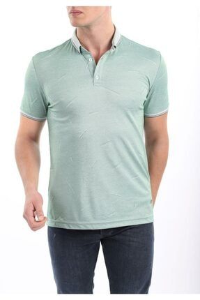 Erkek Yeşil Premıum Özel Polo Yaka Slim Fit Tshirt 6006