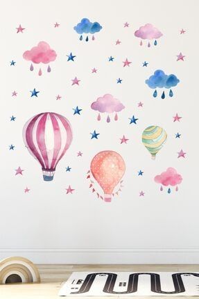 Renkli Suluboya Balonlar 1 Çocuk Odası Duvar Sticker Seti STCKREKSP062