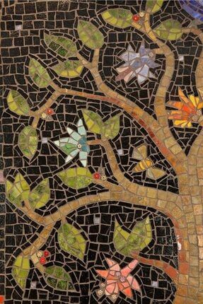 Sanat Ağaç Yaprakları Elmas Mozaik Tablo / Boncuk Goblen Yapıştırma 40x60cm E20202785m E20202785M