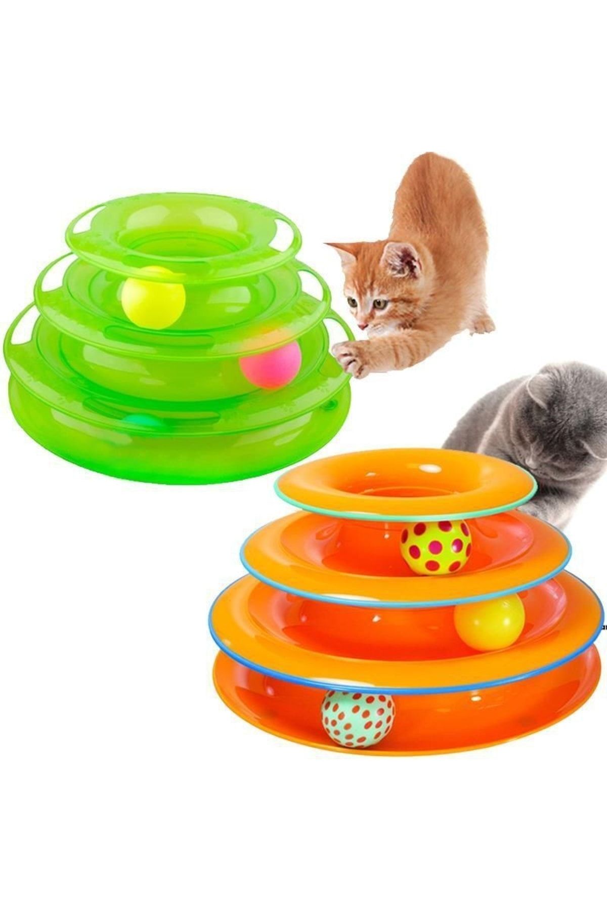 BSSM-3-Tier Cat Toy - Tower of Tracks Set of 3 Balls 2