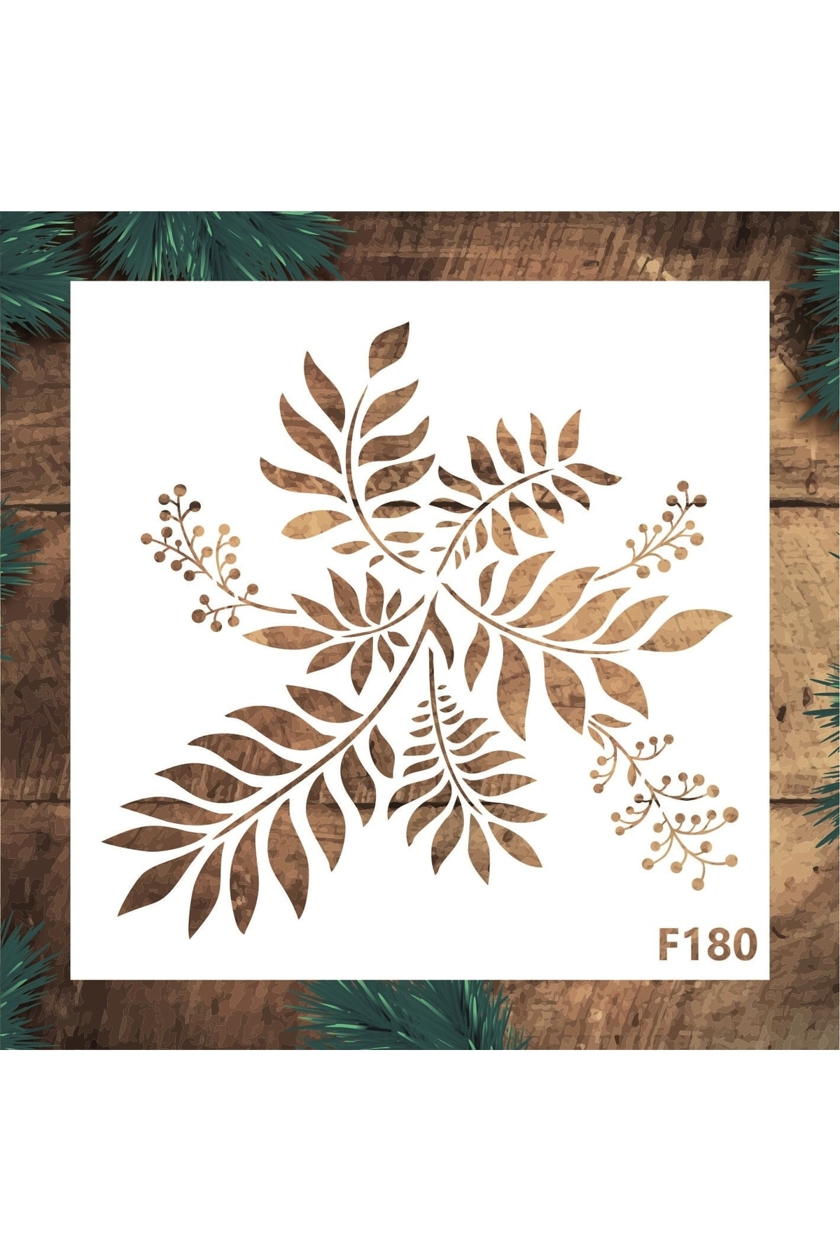 STENCİLTASARIM Stencil Tasarım F180 - Dekoratif Duvar, Eşya, Fayans,kumaş Boyama Şablonları 25x25 Cm