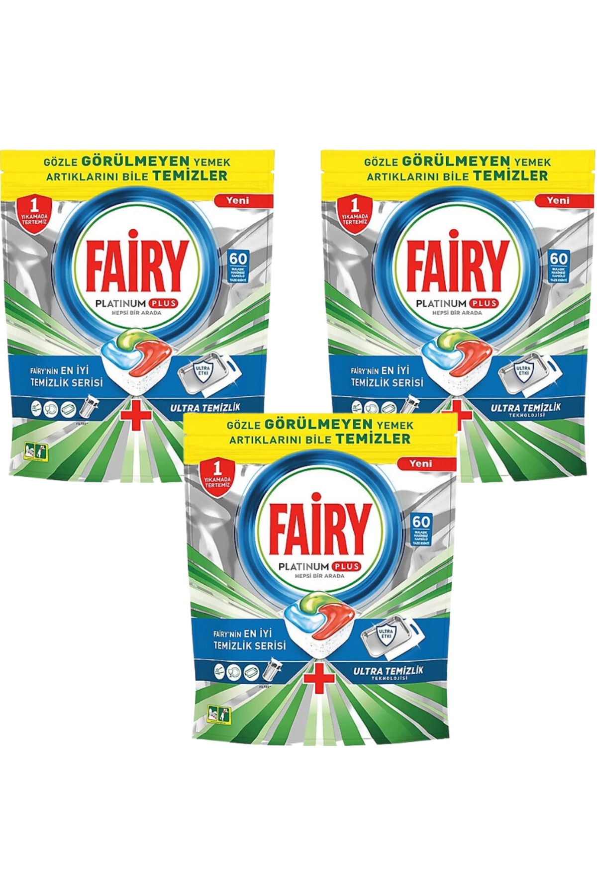 Fairy Platinum Plus Ultra 60 Yıkama Bulaşık Makinesi Deterjanı Kapsülü(3 Adet)