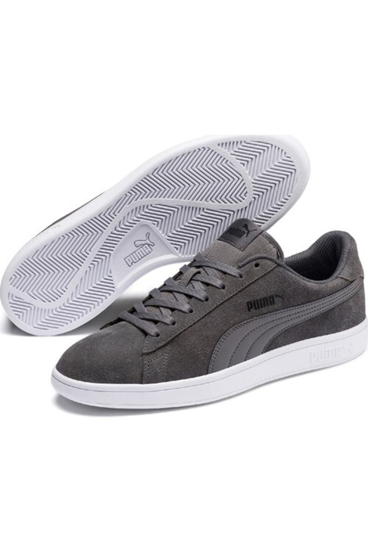 کفش Puma پوما مردانه جیر خاکستری Smash V2 اورجینال - تصویر 3