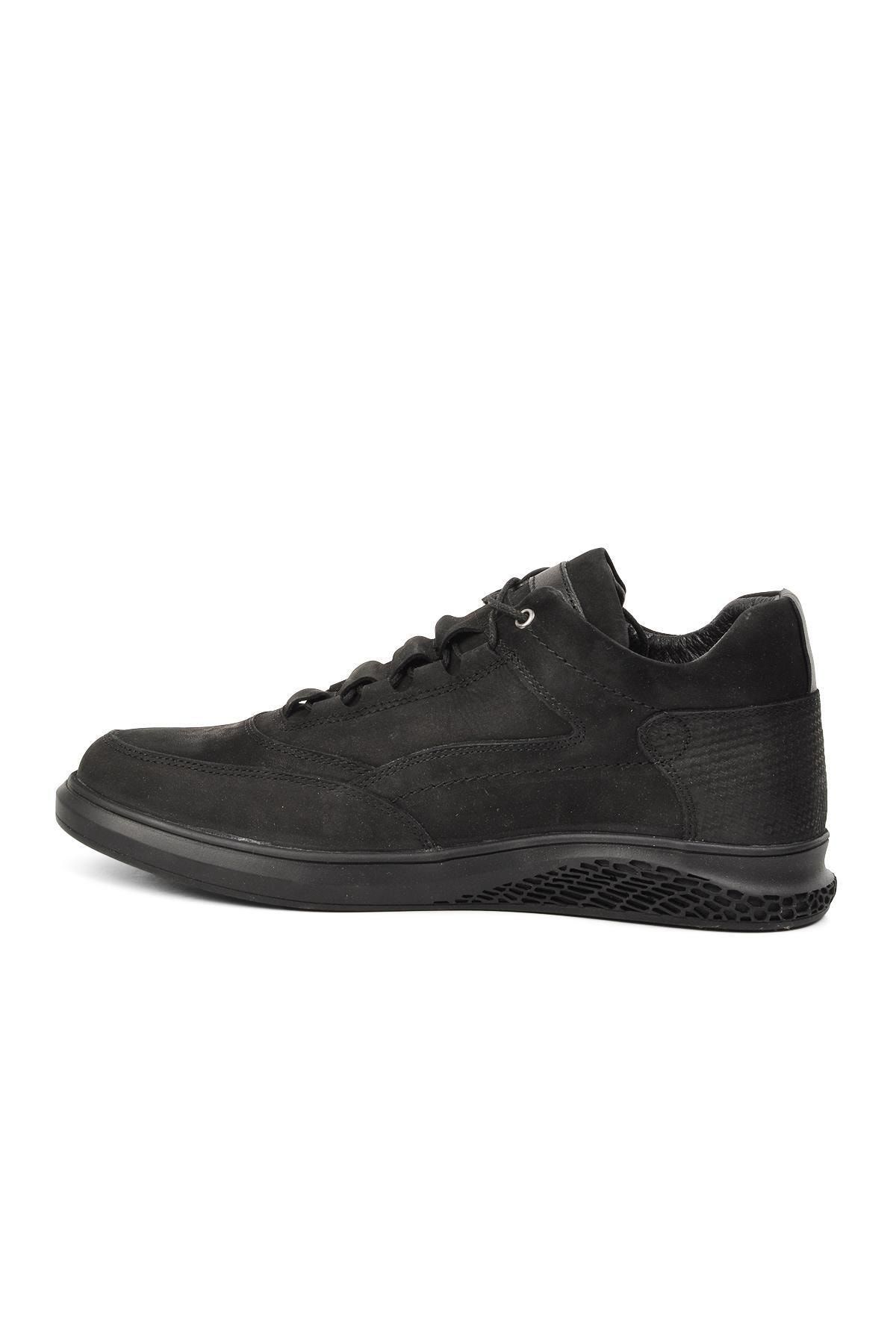 Voyager-حذاء كاجوال أسود من الجلد الطبيعي Nubuck للرجال 3