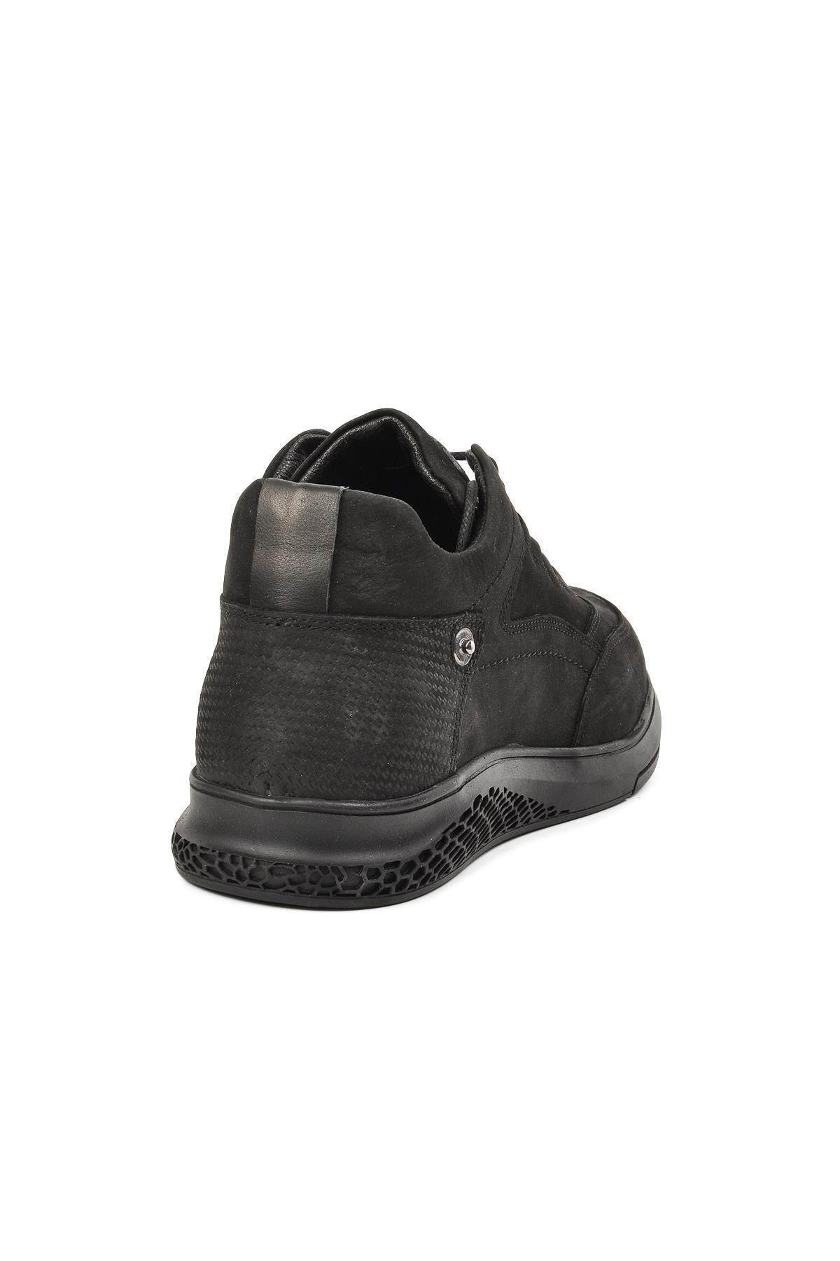 Voyager-حذاء كاجوال أسود من الجلد الطبيعي Nubuck للرجال 4