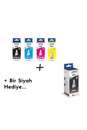 Epson T664 L3050 Orjinal 4 Renk Mürekkep Kartuş Takımı 70ml *4 + 1 Siyah Hedi...