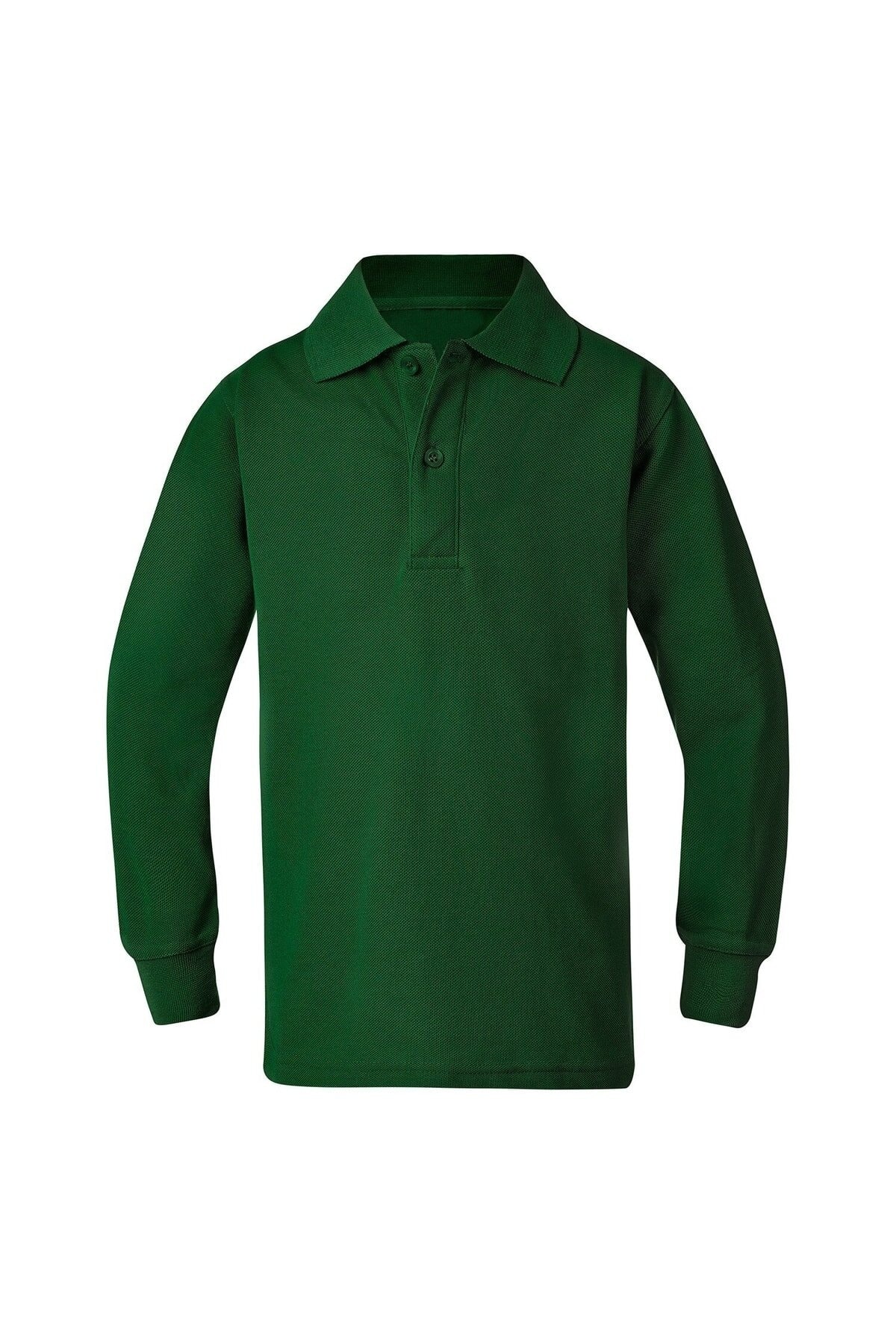 Nacar Unisex Uzun Kollu Polo Yaka Pamuklu Okul T-shirt