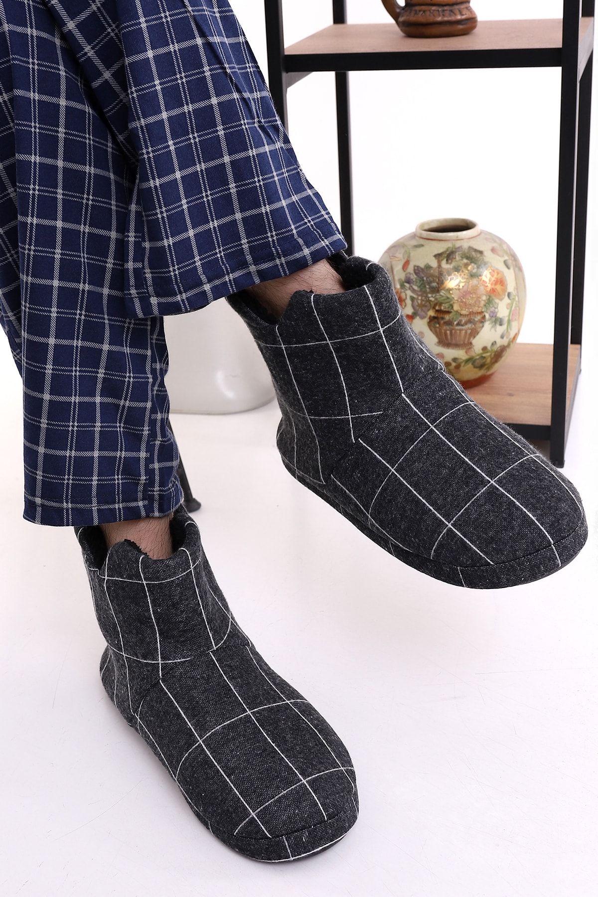 Mens zip up slippers hot sale