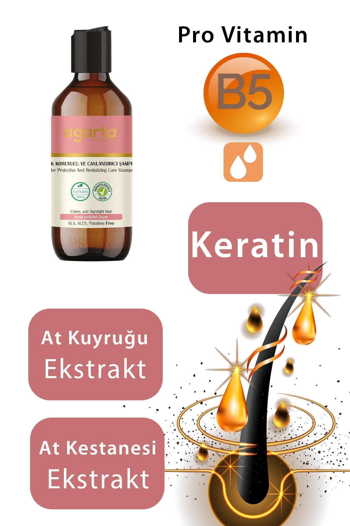 Agarta-Natural Color Protective and Revitalizing Shampoo 400 ml 3